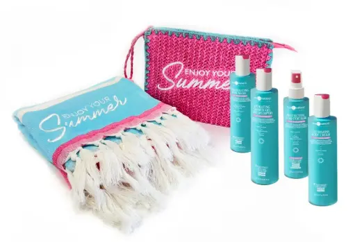 KIT PROTECTION SOLAIRE + SERVIETTE DE PLAGE & POCHETTE OFFERTE
